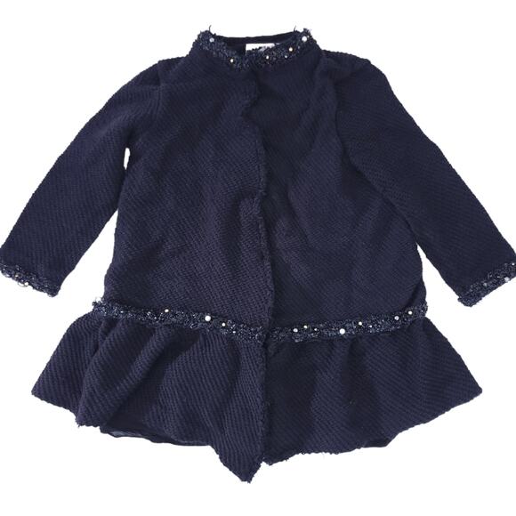 Zara Knit Boucle Black Coat Small (Runs Like XS) 3/4 Sleeves, Academia Glam - Picture 1 of 7